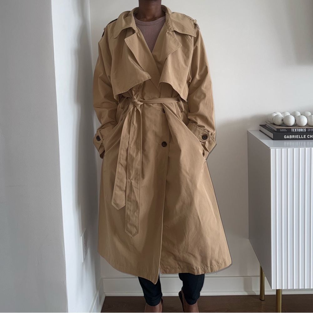 NWT Abercrombie & Fitch Classic Trench Coat in Tan - Picture 6 of 12